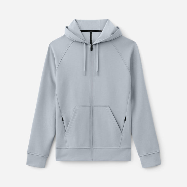 Midweight Tech Hoodie (Full Zip) - Light Grey/Full Zip