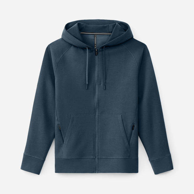 Midweight Tech Hoodie (Full Zip) - Admiral Blue/Full Zip