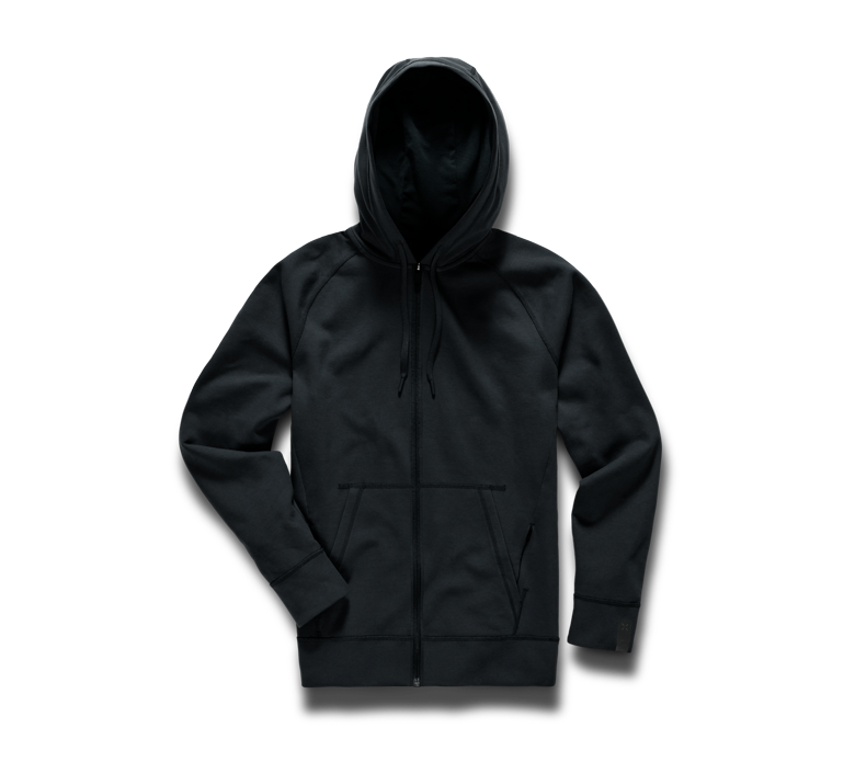 Midweight Tech Hoodie (Full Zip) - Black/Full Zip